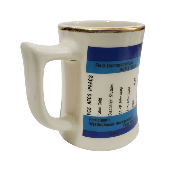 Vtg Westinghouse High Energy Laser Program Mug Gold Trim 1972-1982 Buntingware - Picture 4 of 7
